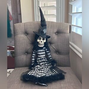 Halloween light up skeleton witch doll shelf sitter